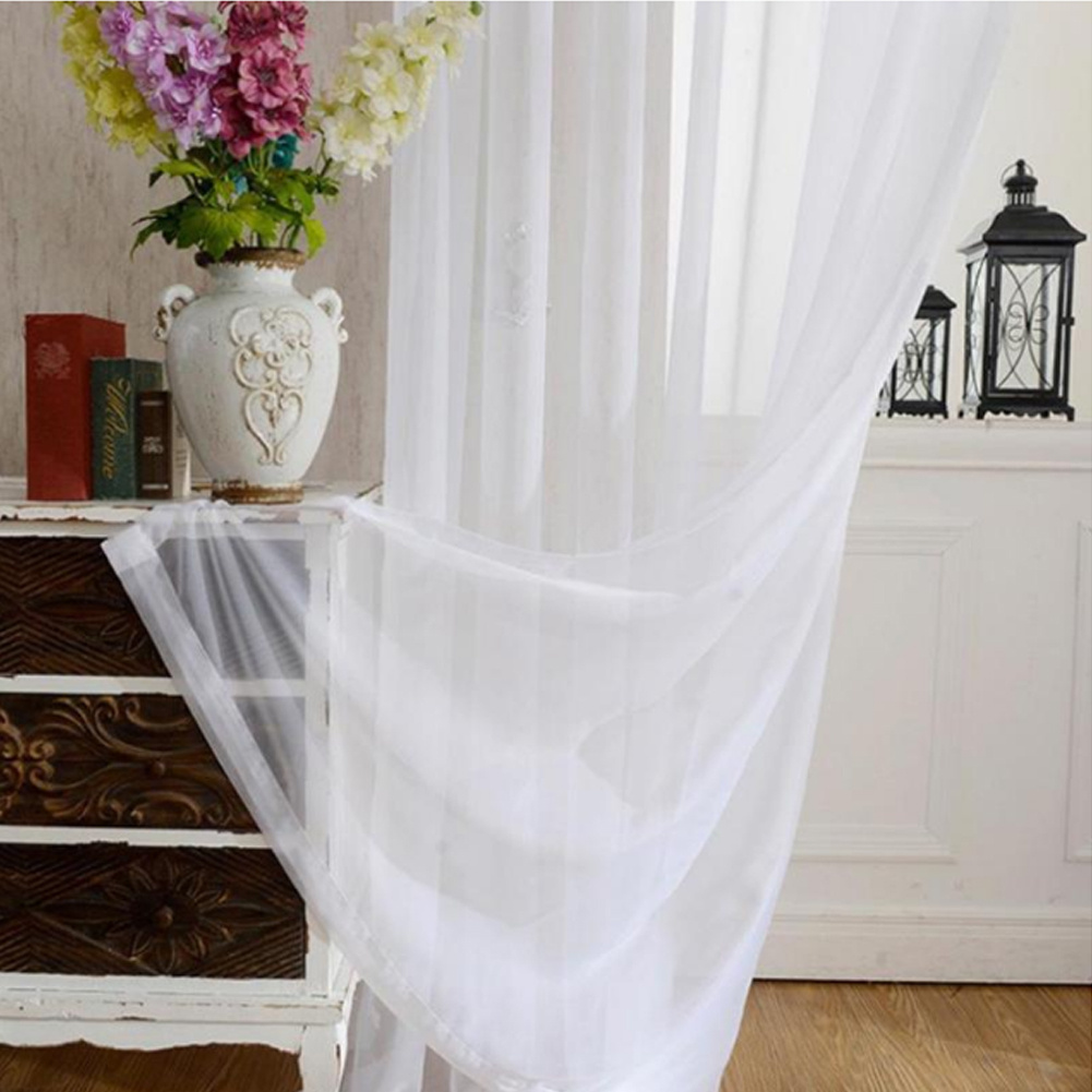 TEMU 1 Panel White Sheer Wedding Curtains, Semi Transparent Rod Pocket Curtains Elegant Window Curtains For Bedroom And Living Room Decor, Wedding