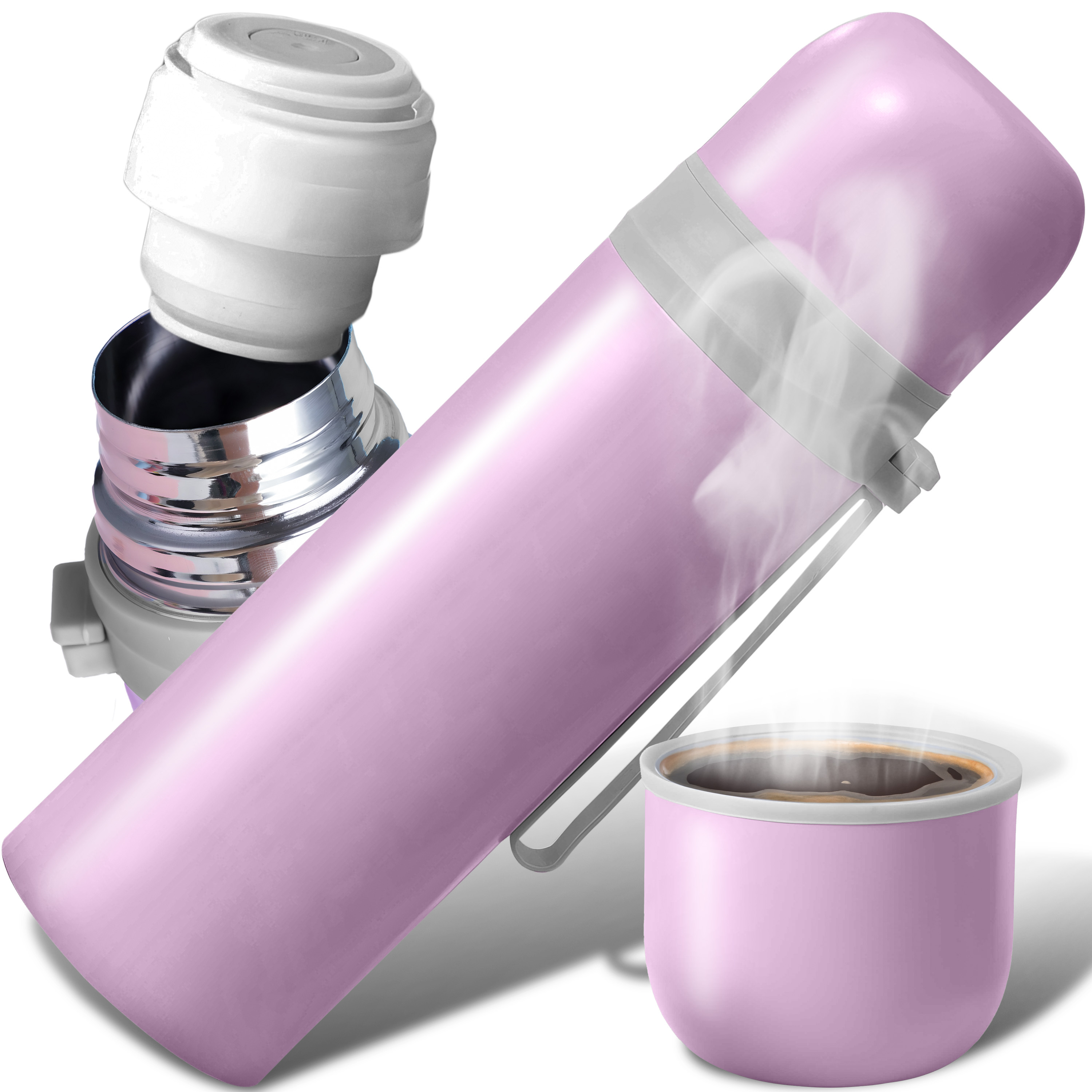 E-shop Stalowy Retoo Dailypro , for Drinks, Vacuum Insulated Cup, 500 Ml Capacity, Resistant to Mechanical Damage, Durable And Construction, Ideal for