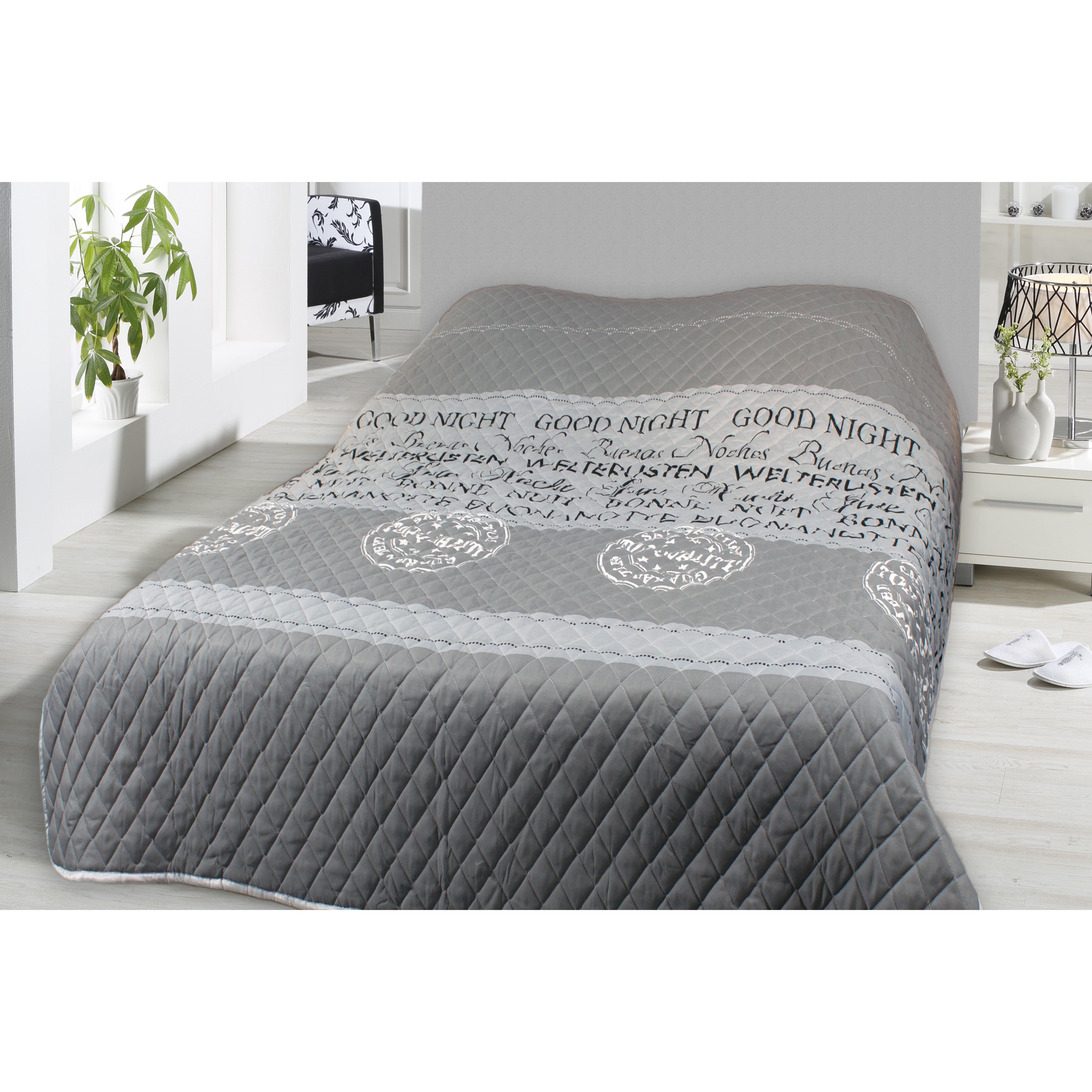 TEMU Tagesdecke Bettüberwurf Schriftzug Stempel Sofadecke Sofa Decke