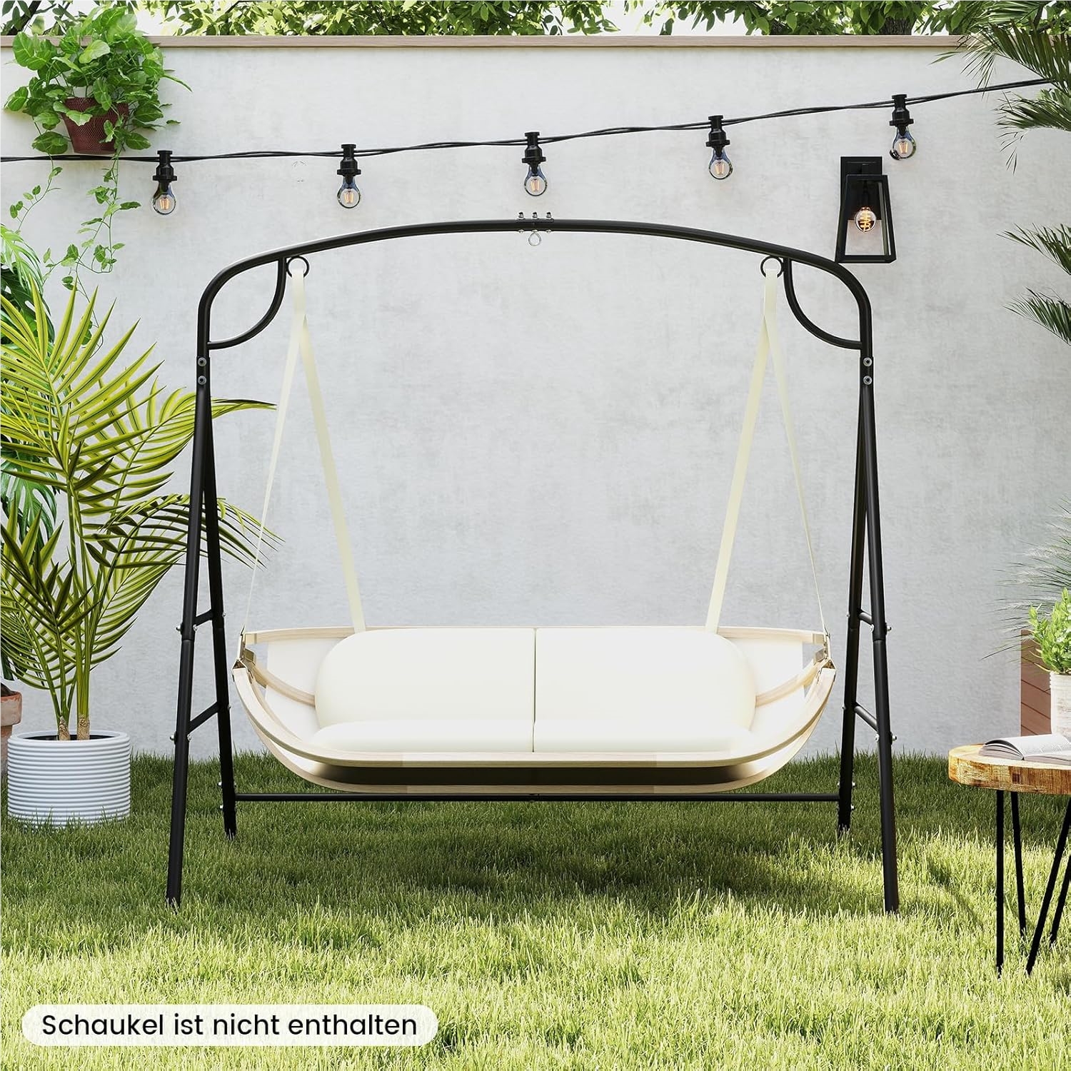 Image of Swing Frame With 2 Suspension Options, Frame For Nest Swing, Hanging Chair, Hanging Bench, Metal Swing Frame Loadable Up To 300 Kg, For Indoor Or Outdoor Use