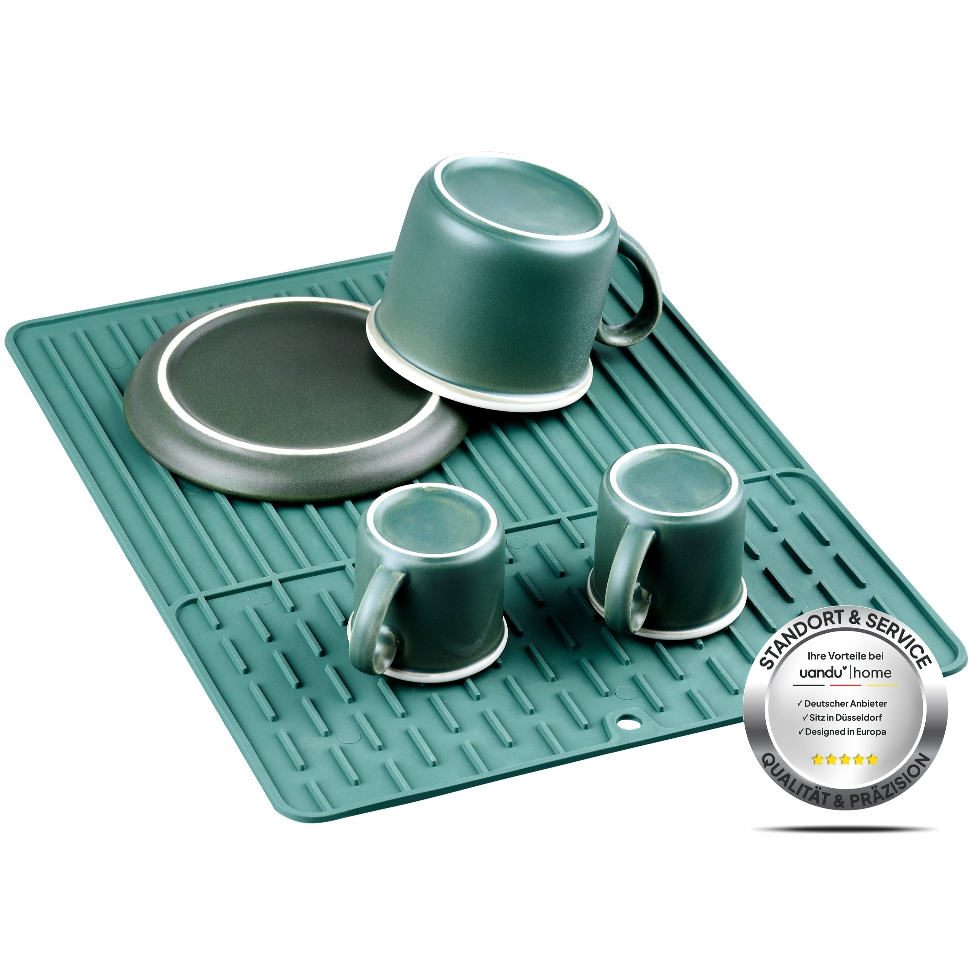 Silicone - Drip Mat Is Slip-resistant, Dish Rack, Dish Mat, Sink Insert, Ideal As A Drip Mat For The Sink Or As A Base For A Coffee Machine, Green.
