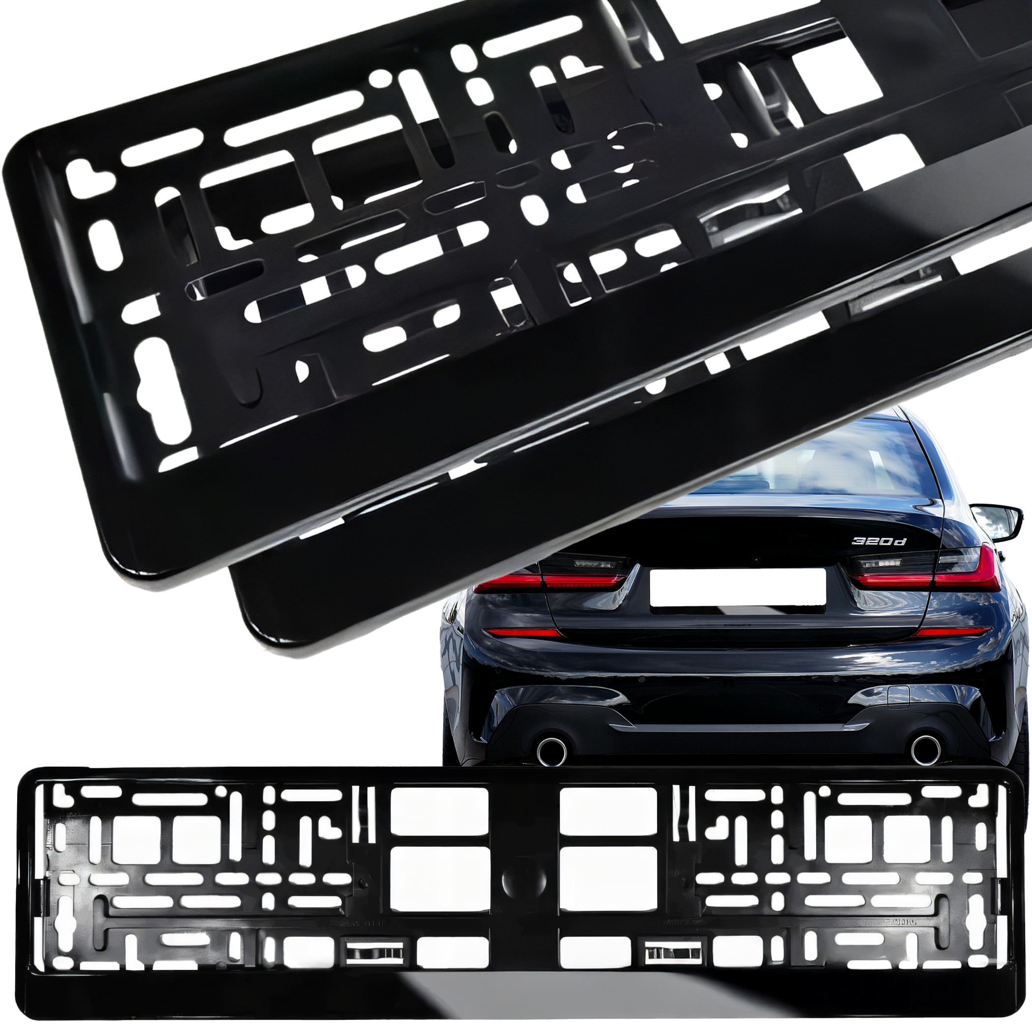 TEMU Frames For License Plates Retoo Drivetech, 2pcs Set, Solid Construction, Stable Snap-in Strip, Universal Frames Fitting Most Standard License
