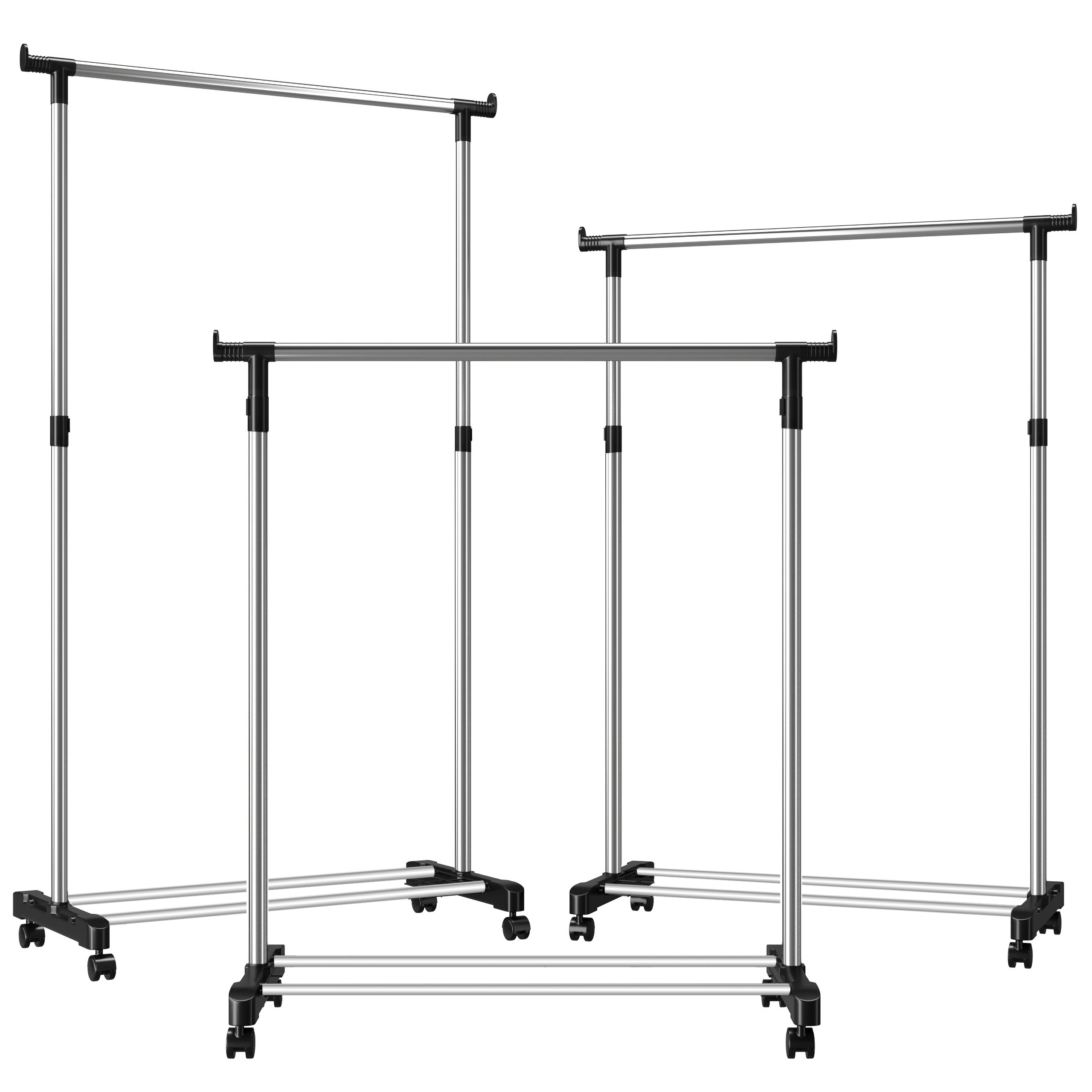 TEMU Clothes Rack Retoo , Wardrobe Rack, Adjustable Height, Chrome Rod, Metal Construction, , Stylish Design, For Wardrobe, For Hallway, For Bedroom,