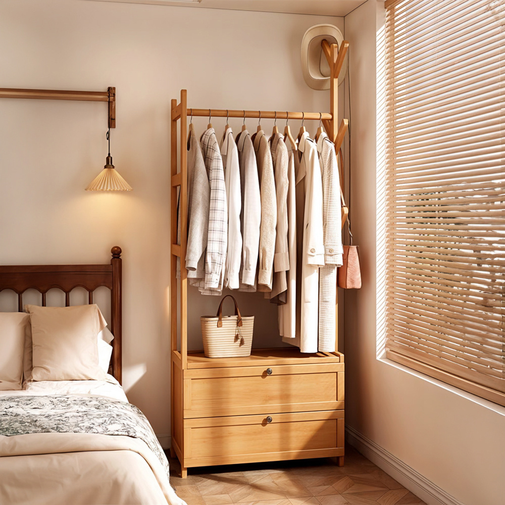TEMU 3 Sizes Are : Or Brown. The Multi-functional Floor Hanger And Storage Drawer Design Suitable For The Bedroom Entrance Hall Storage Rack Room