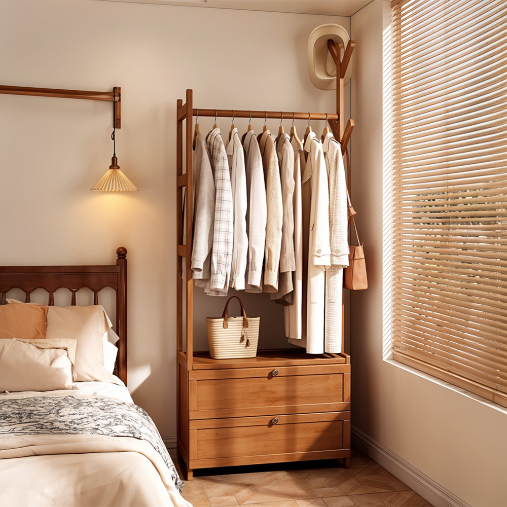 TEMU 3 Sizes Are : Or Brown. The Multi-functional Floor Hanger And Storage Drawer Design Suitable For The Bedroom Entrance Hall Storage Rack Room