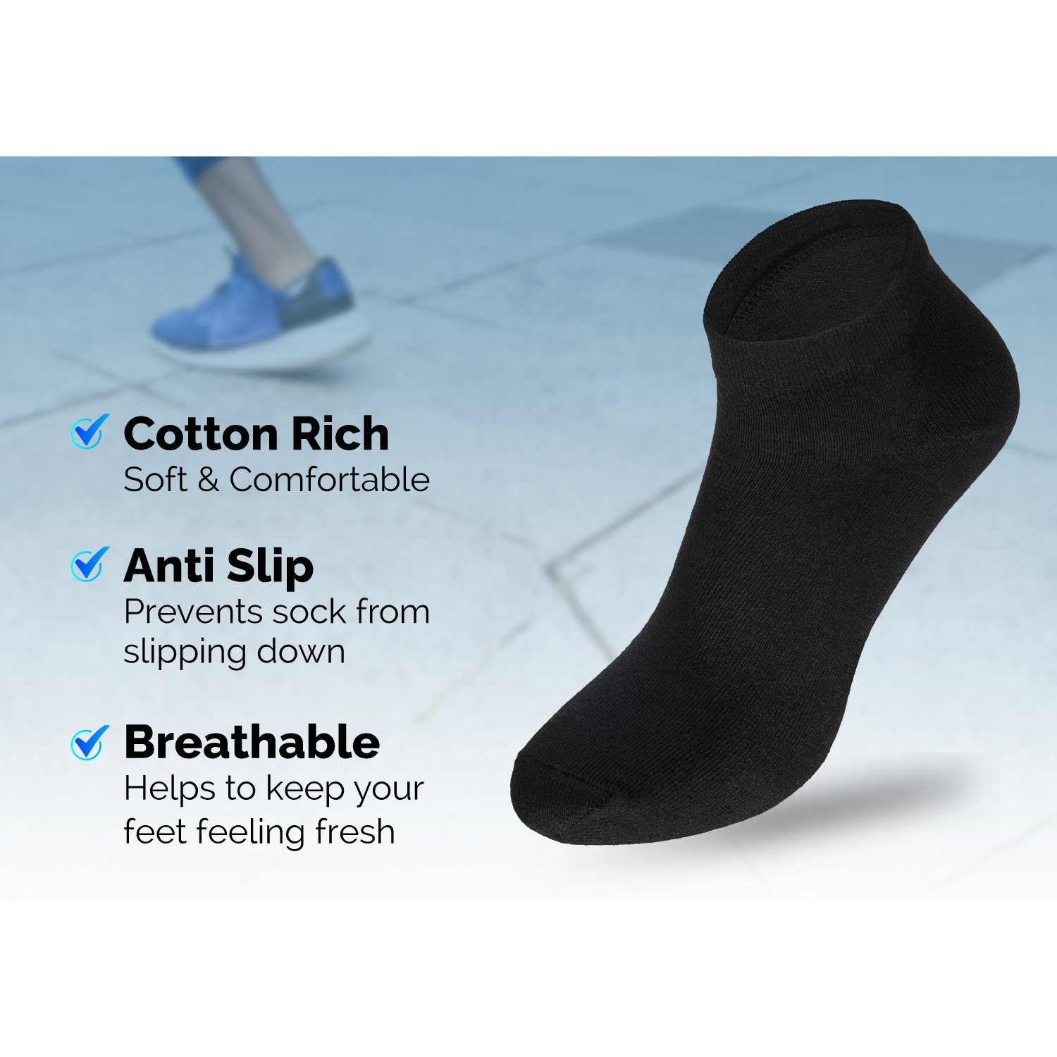 12 Pairs Women's Performance Trainer Sport Socks, Low Cut Ankle Socks