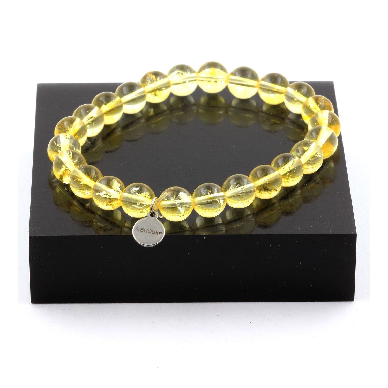 Natural Citrine Pearl Bracelet 8 Mm.