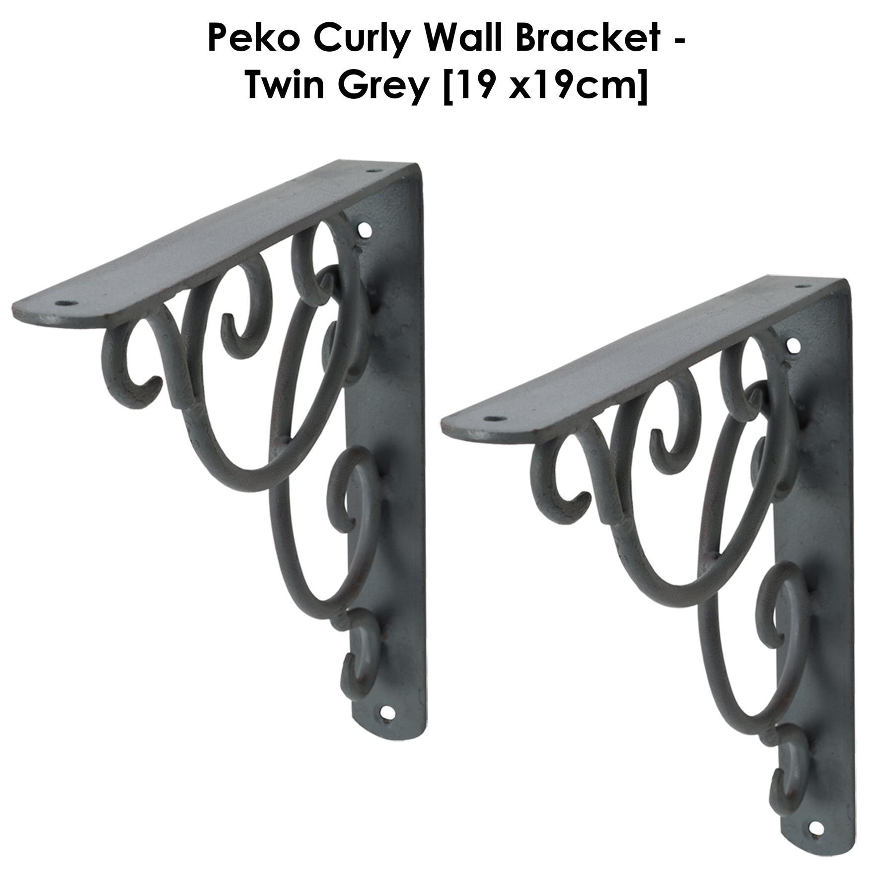 TEMU 2 Pack Of Cast Iron Wall Shelf Brackets - Heavy Duty Vintage Victorian Antique Rustic Black / White / Grey