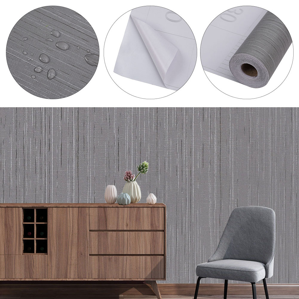 TEMU 60cm X 1000cm Peel And Stick Wallpaper Grey Self Adhesive Wallpaper Sticky Back Plastic Vinyl Removable Paper Decorative For Living Room Bedroom