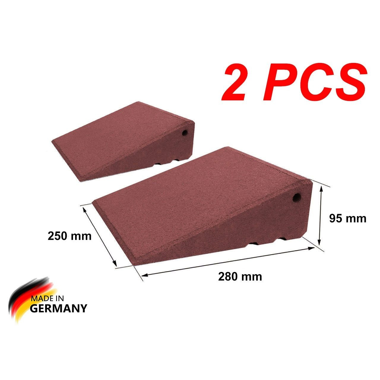 Image of Ramp Set Pro 95 Mm High, 2pcs Made Of Compressed Rubber , Ramp Lxwxh 250x280x95mm