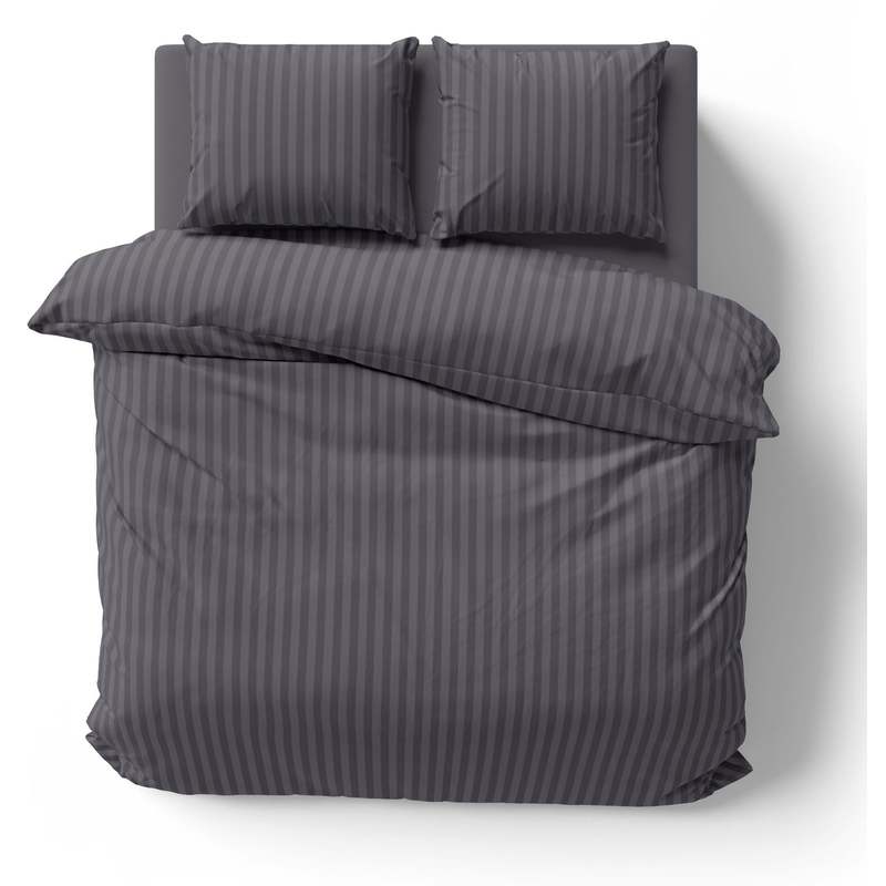 Bed Linen 200x200 Cm Striped Damask Microfiber Pillowcase 80x80 Cm With Zipper