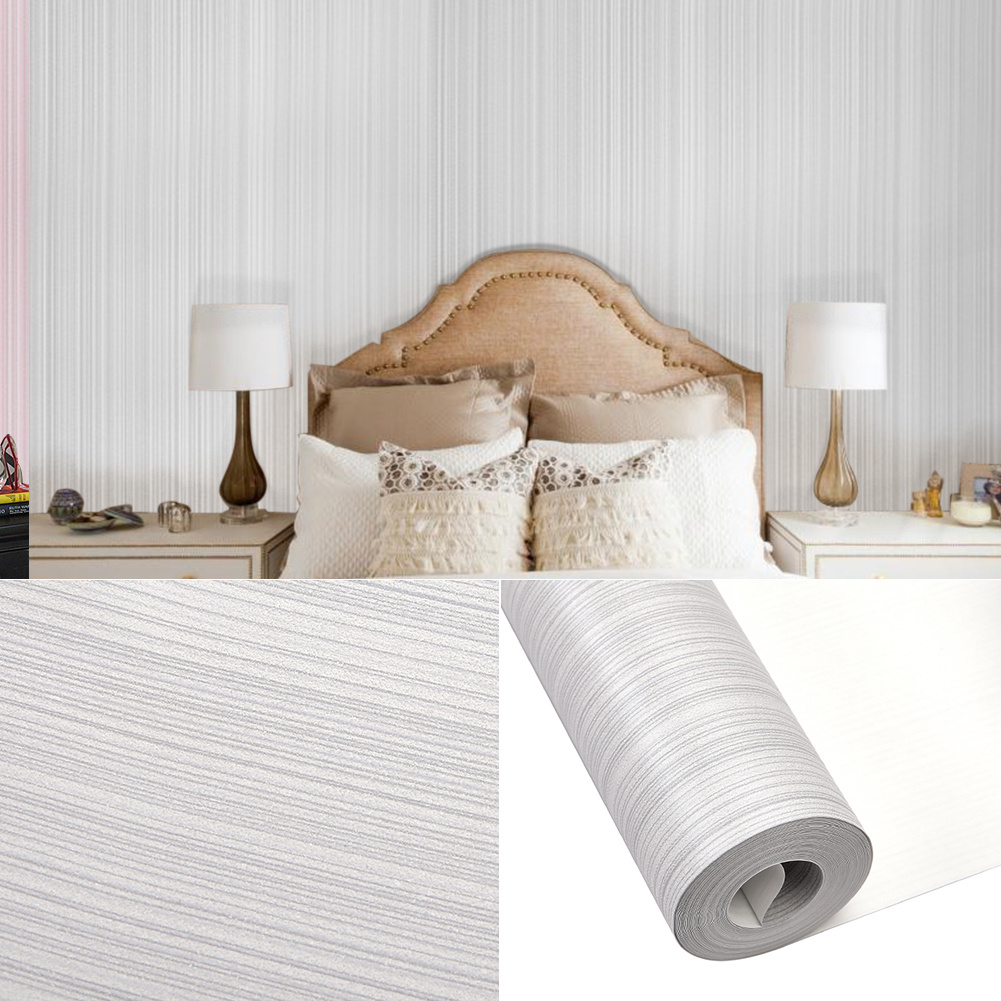 TEMU 950x53cm Light Grey Striped Wallpaper Roll Modern 3d Embossed Textured Wallpaper For Bedroom Living Room Hallway
