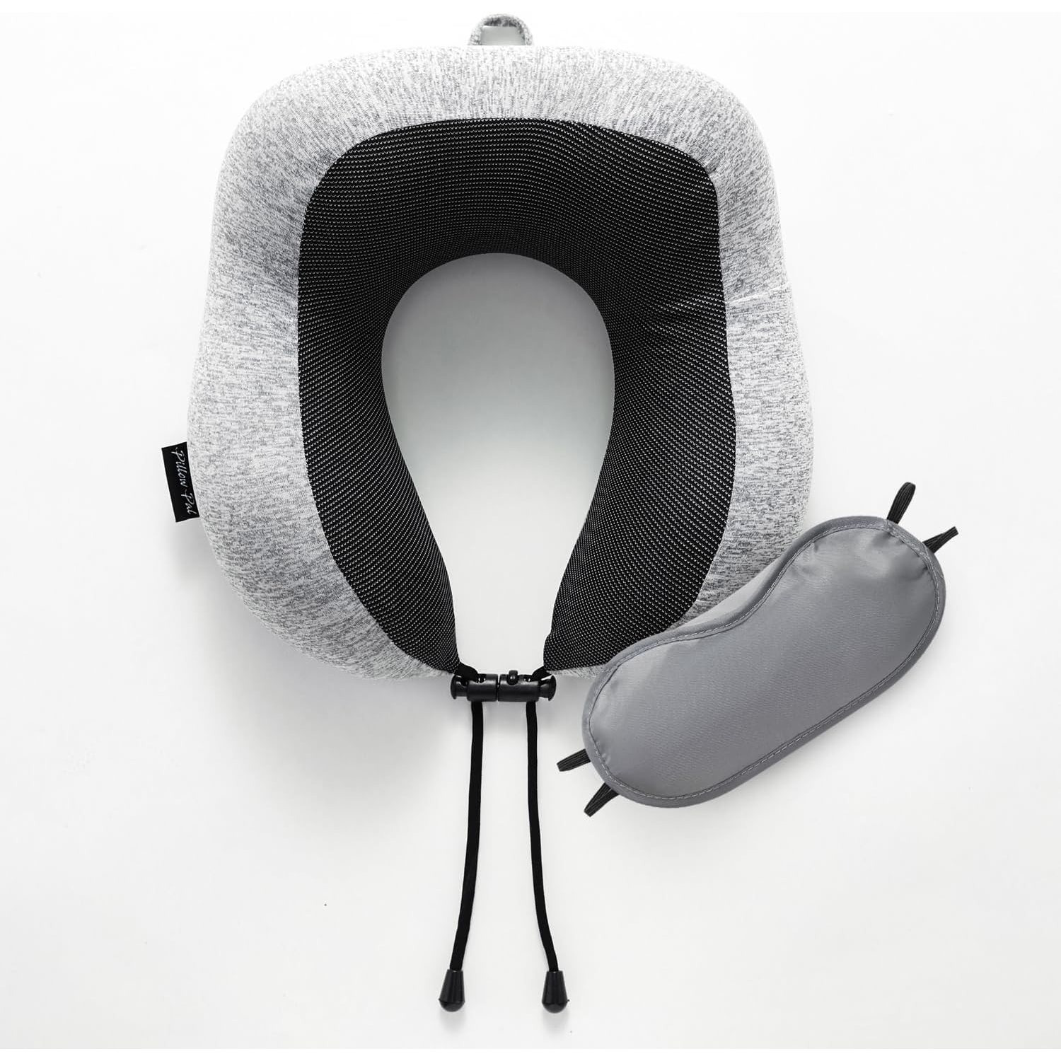 TEMU Gc Cavailia Ergorest Memory Foam Neck Support Pillow With Matching Eye Mask | Travel & Relaxation Essential | With Adjustable | Lightweight,