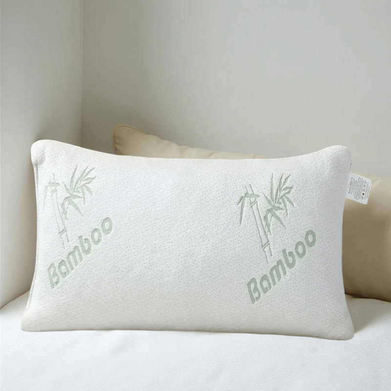 Memory Foam Bamboo Pillow Premium Firm Neck Support and Foam Orthopaedic Hypoallergenic Shredded Bed Pillow PACK OF 1 AND 2 BAMBOO PILLOW.