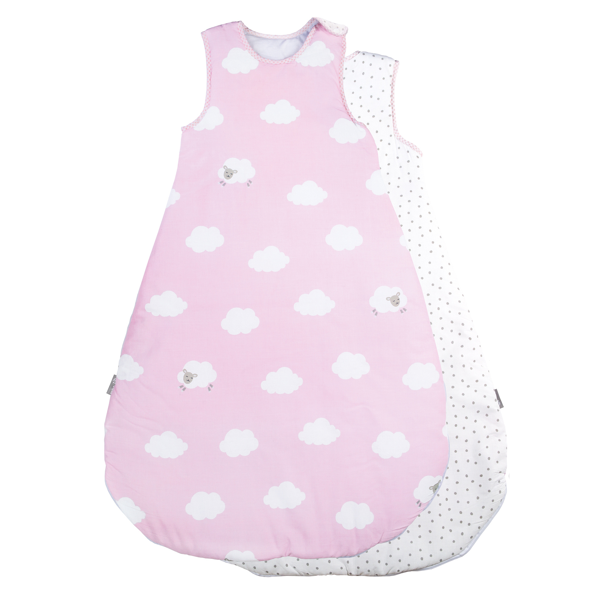 Roba Sleeping Bag, 90cm, All-year Baby Sleeping Bag, Breathable, 'little Pink Cloud'