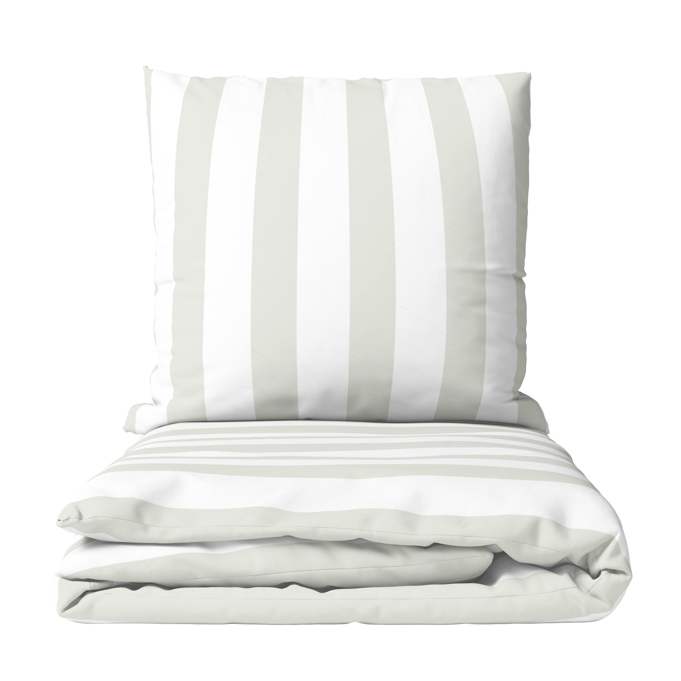 Bed Sheet Set Jersey Beige White Striped, Duvet Cover & Pillowcase 80x80 Cm, With Zipper