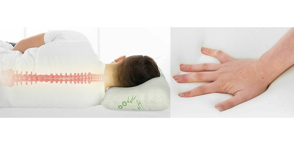 Memory Foam Bamboo Pillow Premium Firm Neck Support and Foam Orthopaedic Hypoallergenic Shredded Bed Pillow PACK OF 1 AND 2 BAMBOO PILLOW.