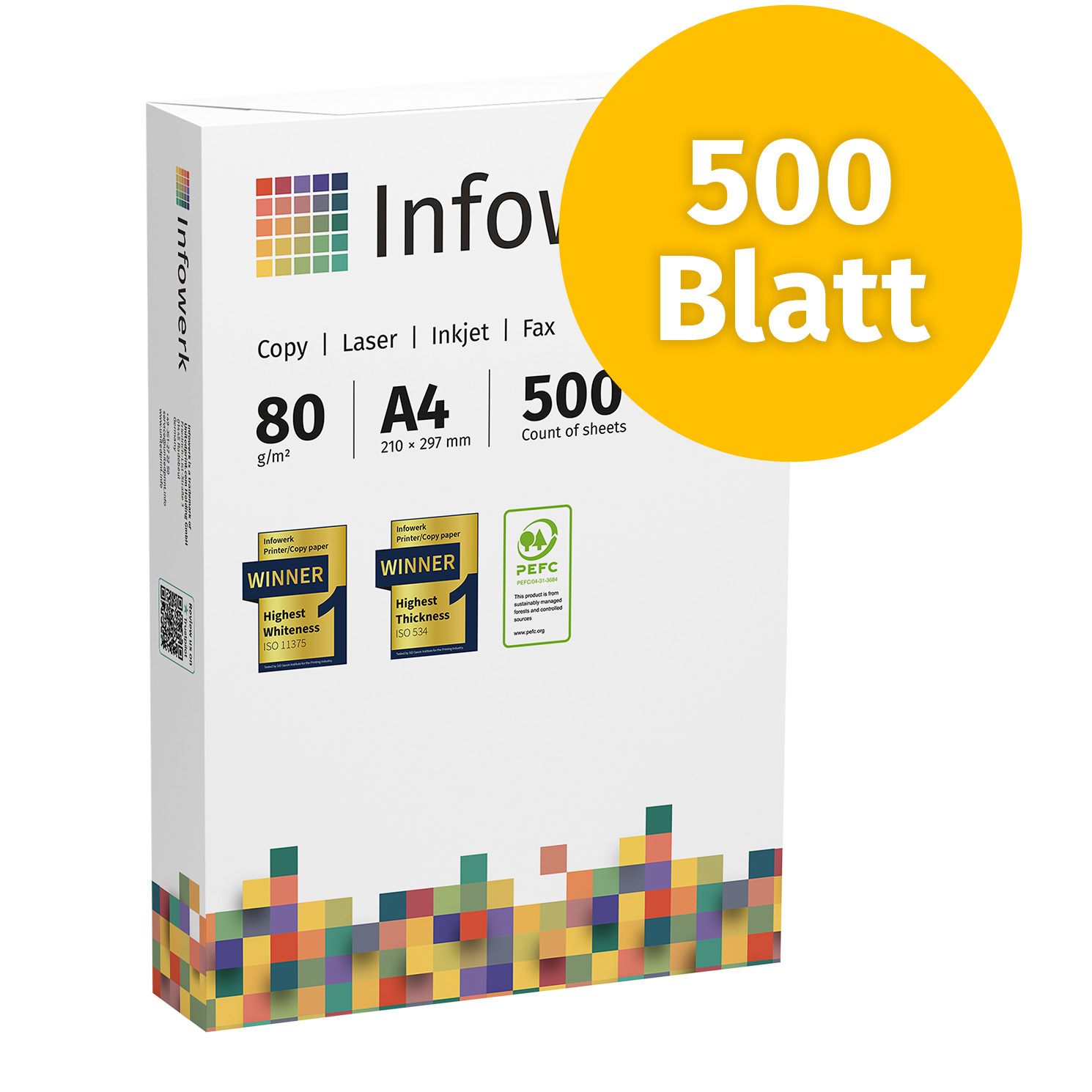 E-shop Druckerpapier 500 Blatt 1 x 500 A4 80g Premium Weiß PEFC zertifiziert