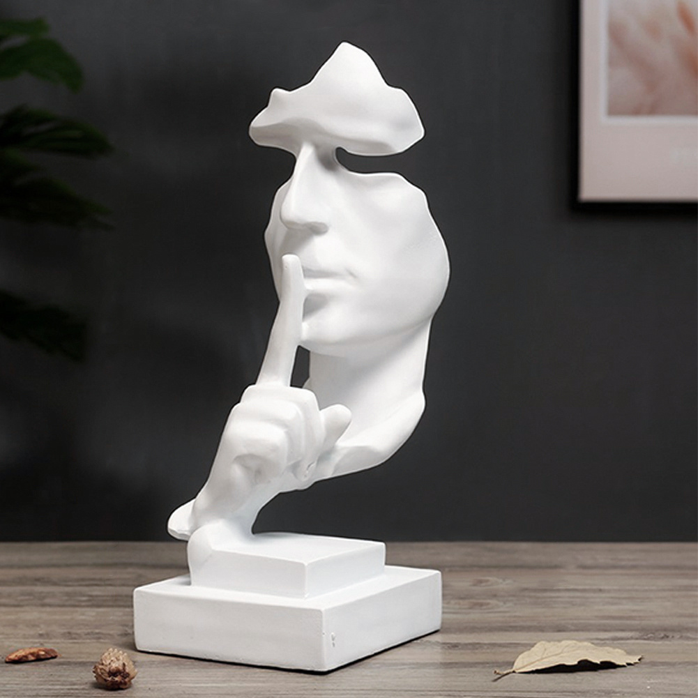 TEMU 1pc Is Golden Abstract Art Statue, Elegant European Modern Home Resin Sculpture Decoration, Desk Abstract Figurine Sculptures, Abstract Thinker