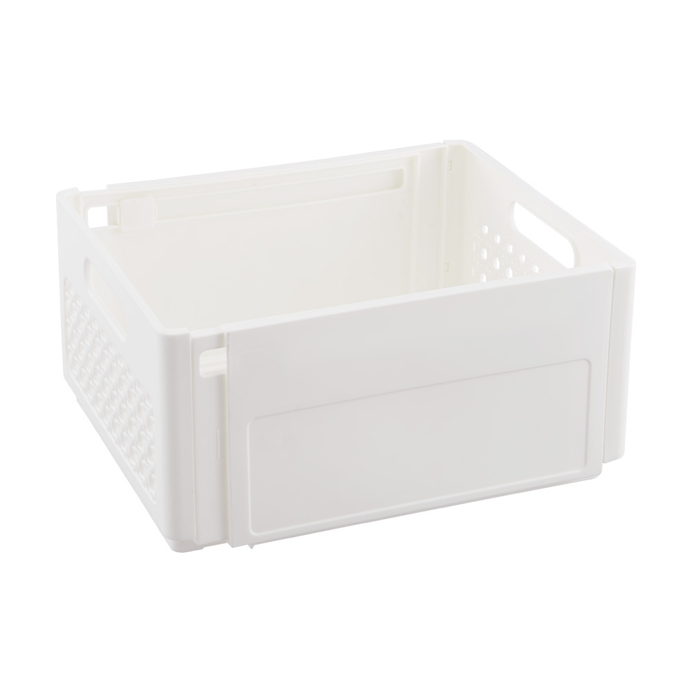 4pcs Stackable Expandable Storage Bins, Multipurpose Plastic Baskets