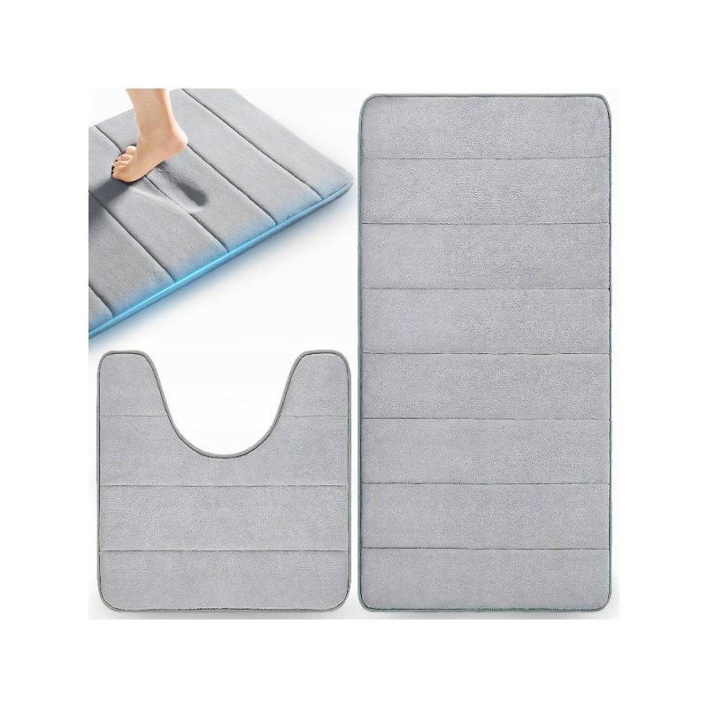 TEMU Bathroom Mat Retoo Dailypro, Absorbent, Complete Set, Anti-slip Mats, Quick-drying, , Anti-slip, Machine Washable, Microfiber, Perfectly Fitted,