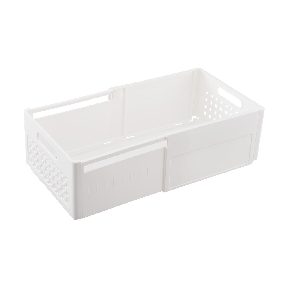 4pcs Stackable Expandable Storage Bins, Multipurpose Plastic Baskets