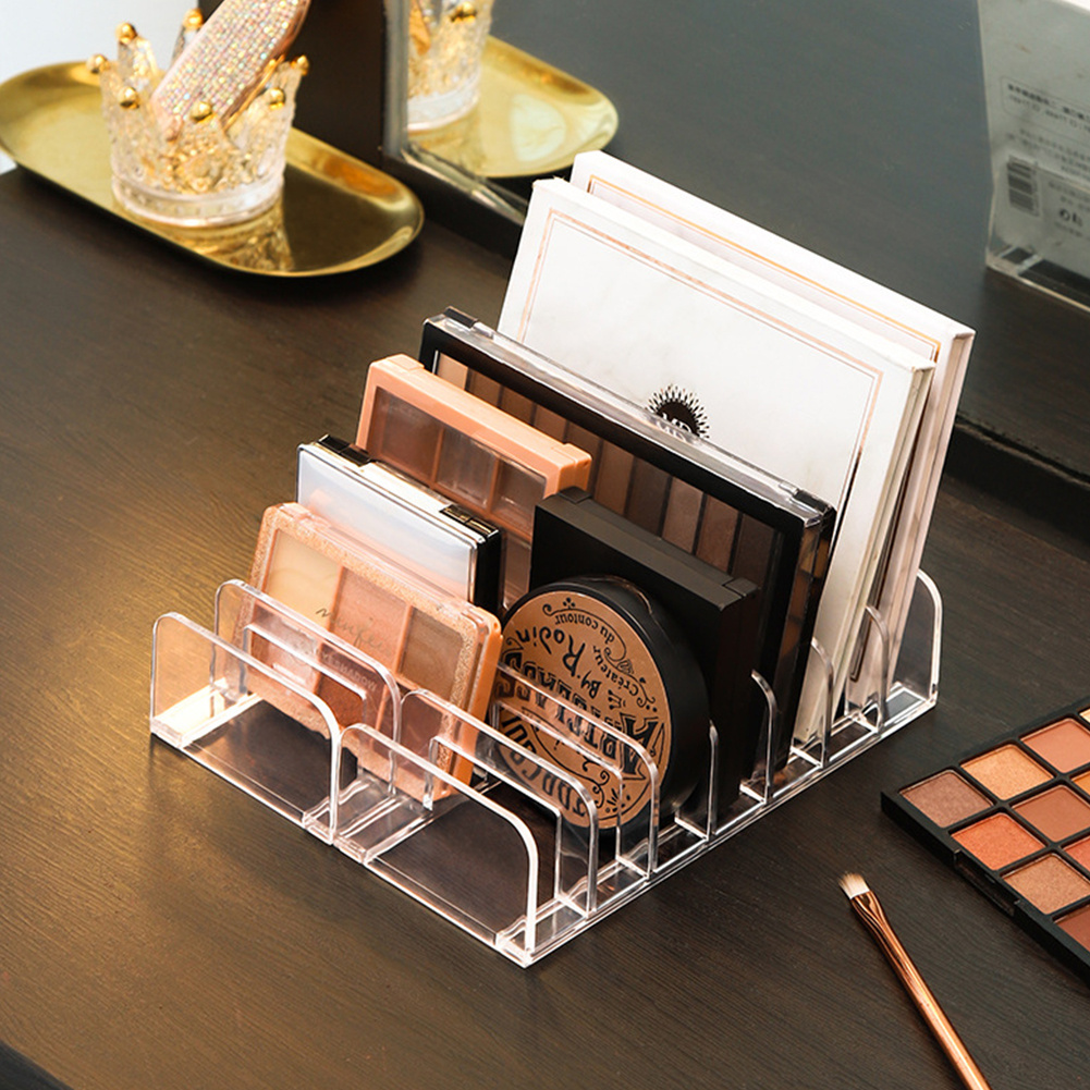 TEMU [1pc Multi-compartment Cosmetic Organizer] 1pc Acrylic Cosmetic Organizer - Multi-compartment Desktop Display Stand For Bathroom Countertops,