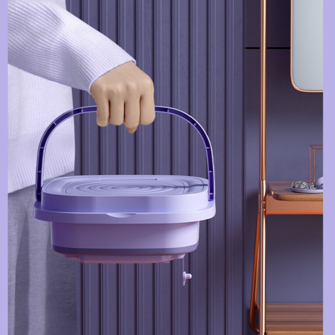 8l portable washing machine mini washer foldable washer and spin dryer travel uk details 4