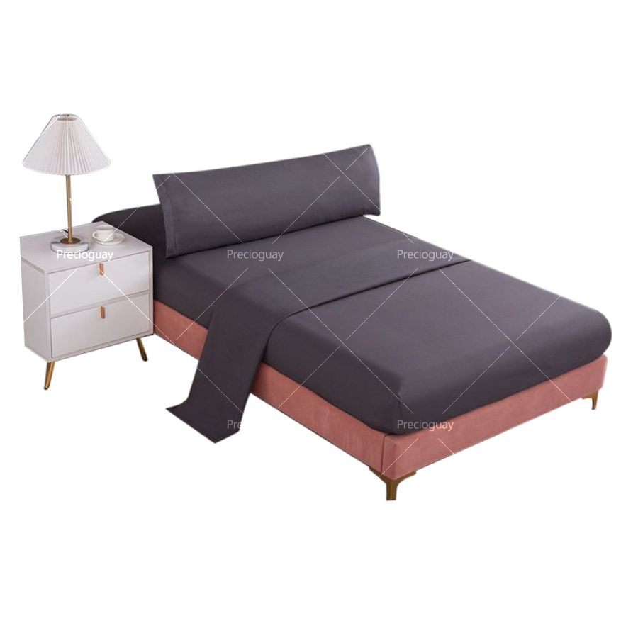 TEMU Juego de sábanas de 3 piezas (para camas de 90 cm, 105 cm, 135 cm, 150 cm y 180 cm, sábana bajera, sábana encimera y de almohada) en color liso