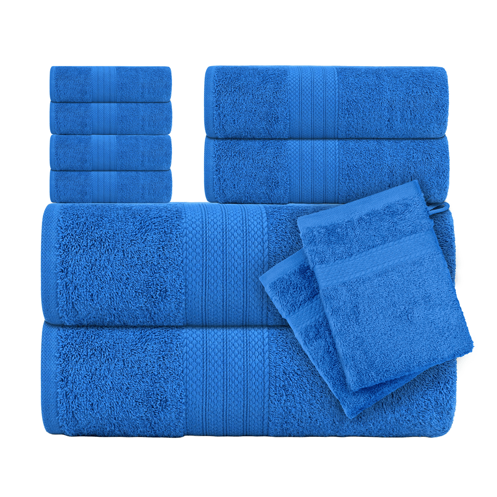 TEMU 10pcs Luxury Towel Set Towel Bale Set 100% Cotton Ring Spun Cotton Absorbent Towels Ideal For Everyday Use | 2x Bath Towel 70x135 Cm | 2x Hand