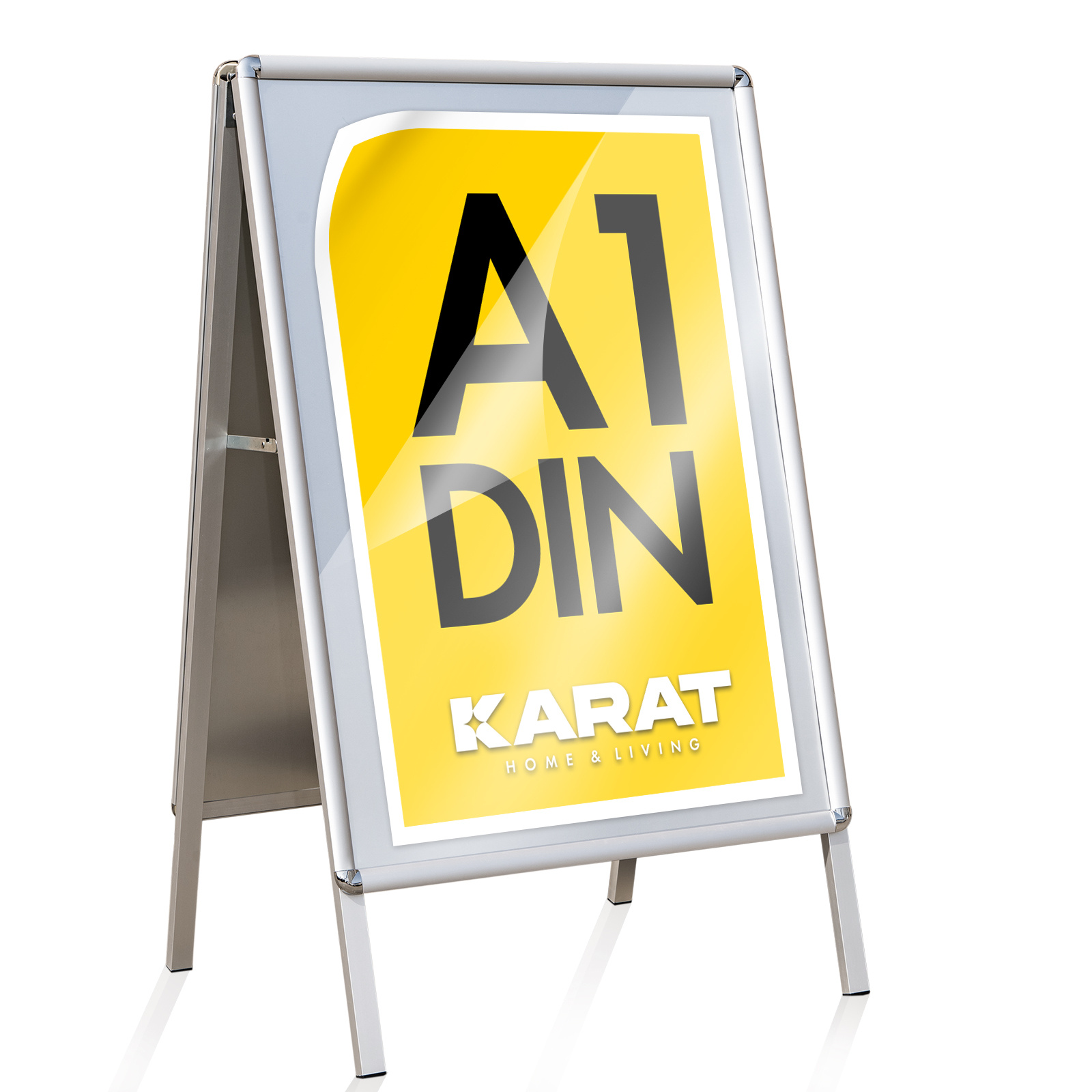 E-shop KARAT Kundenstopper DIN A1 – Wetterfester, doppelseitiger Plakatständer mit Schutzfolie
