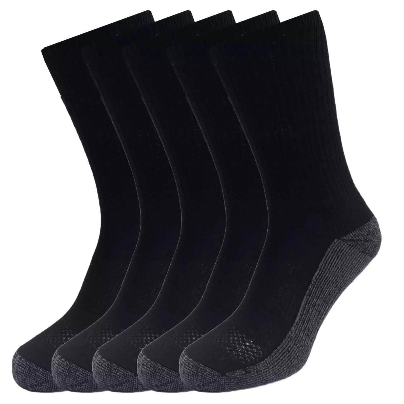 TEMU 5 Pairs Unisex Heavy Duty Work Socks Crew Length Reinforced Sock Cushioned Sole 6-11 Uk Size