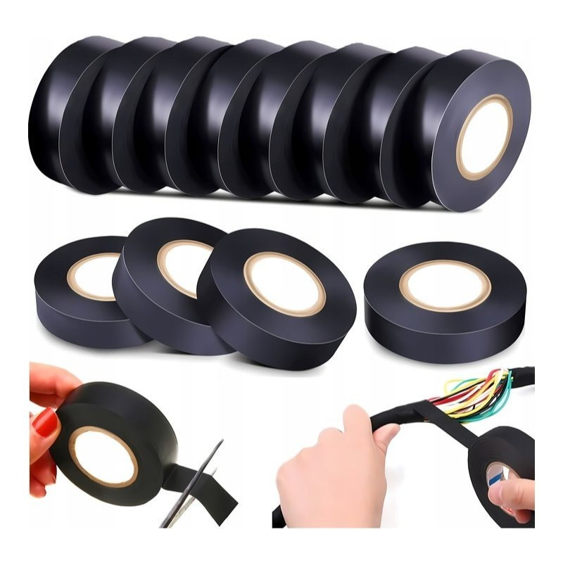 TEMU Waterproof Pvc Electrical Insulation Tape, Strong Black Duct Tape, 10-piece Set