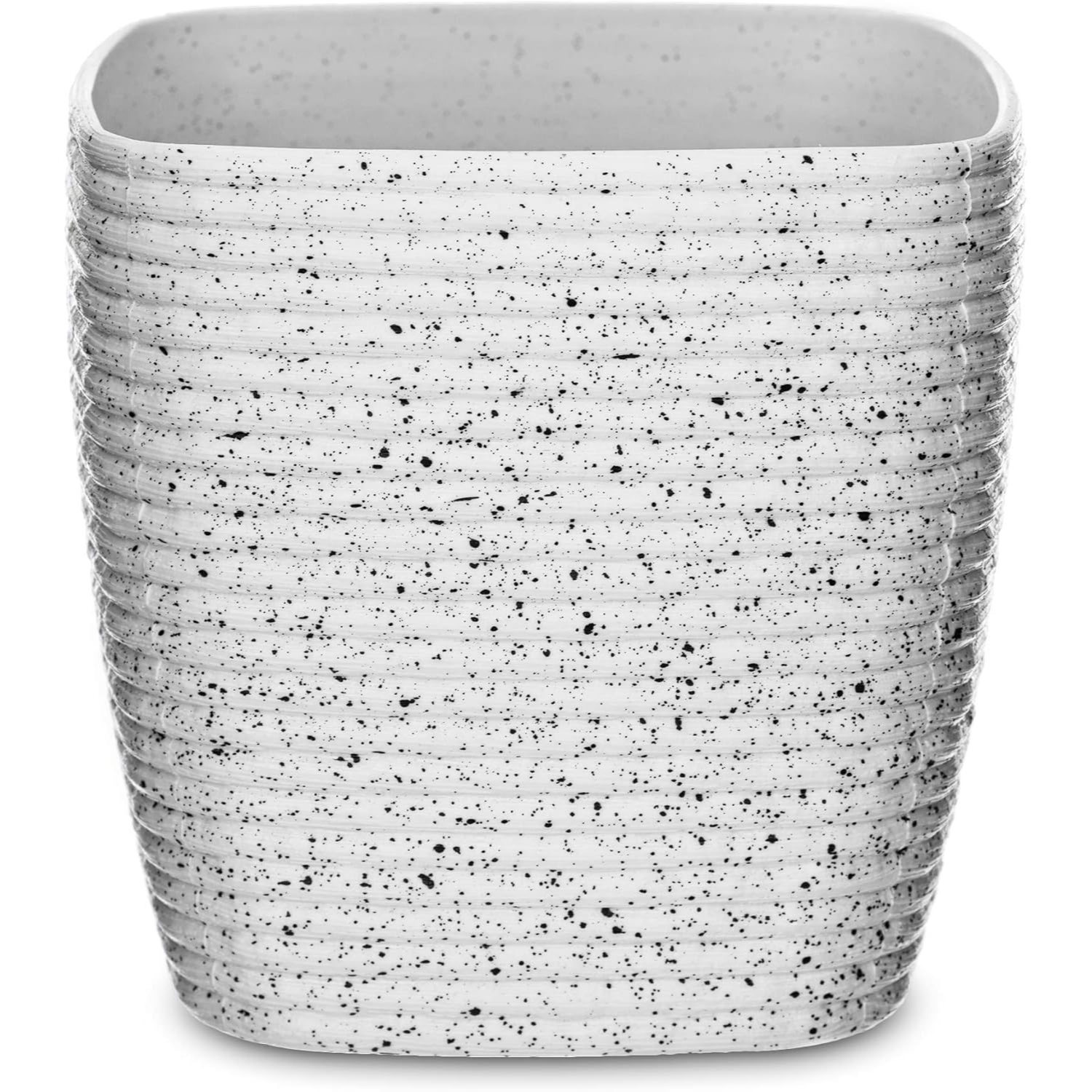 12cm Plastic Plant Pot White Sandstone: retailer-supplied image