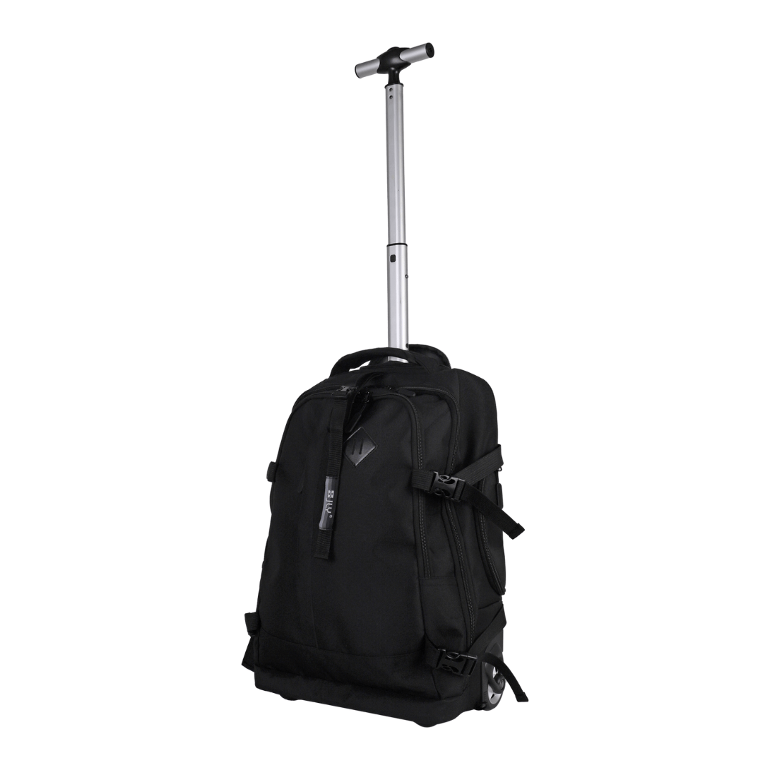 TEMU Jly Rolling Travel Backpack With Wheels – Lightweight Nylon Cabin Bag With Laptop Compartment, Lockable Zippers & Free Number Lock