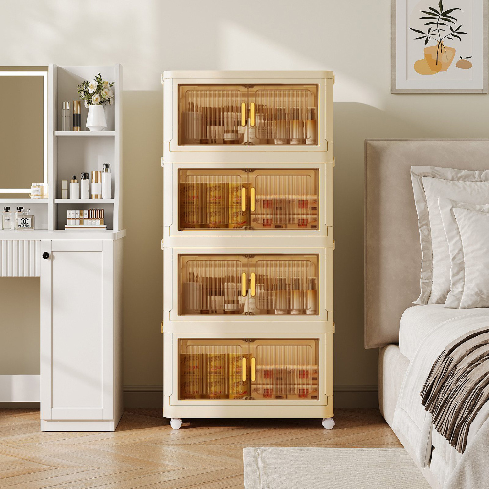 4-Tier Plastic Storage Boxes with Lids