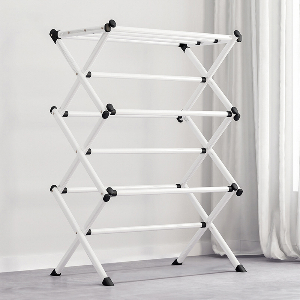 TEMU 3 Tier Folding Clothes Airer, Foldable Clothes Horse, Clothes Rack For Indoor & Outdoor Use, Clothes Drying Rack, Clothes Airer Indoor, Flat