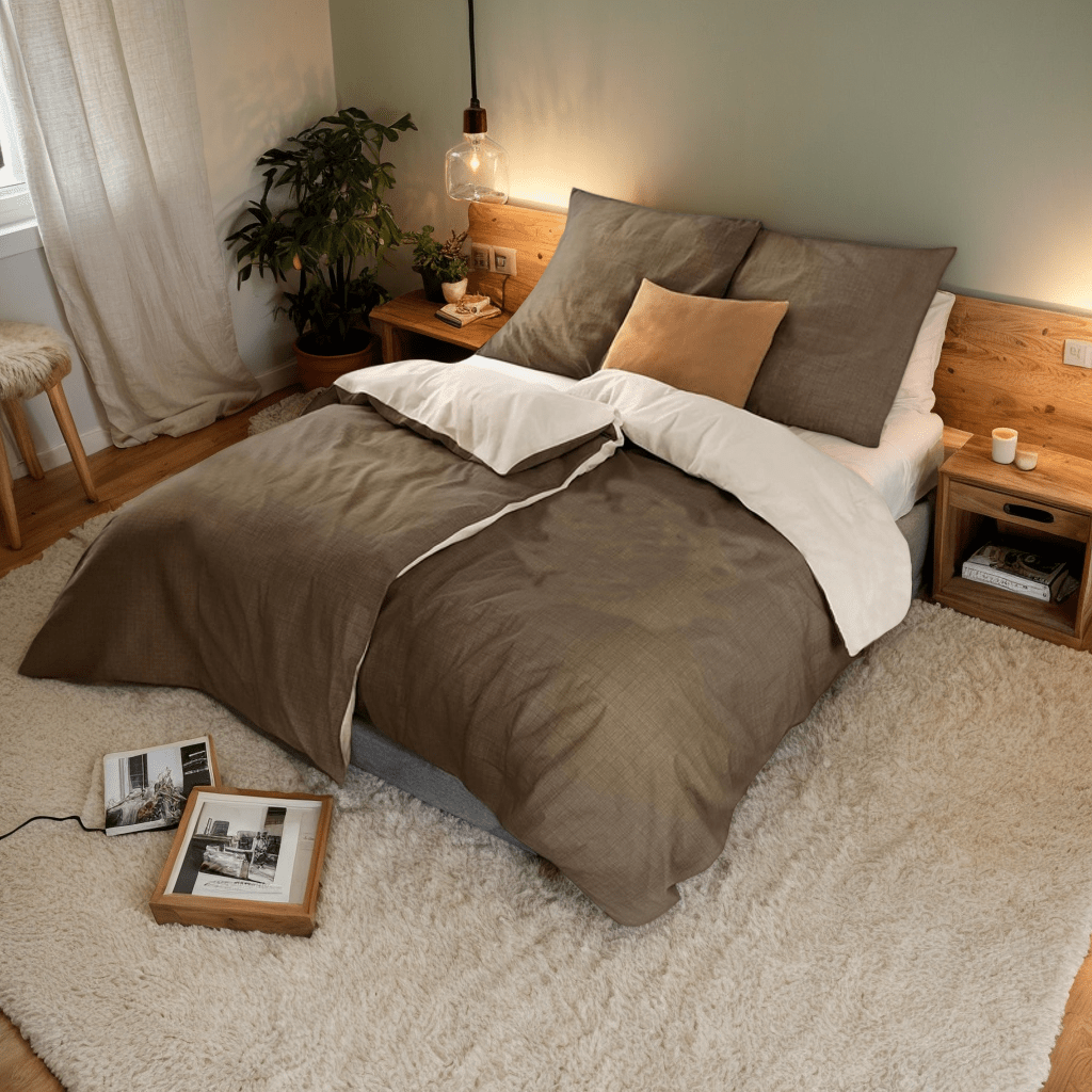Image of Bedding Reversible Bedding Made Of 100%, 135x200 Or 155x220 Cm,2pcs For , Easy To Care For And Shape-stable