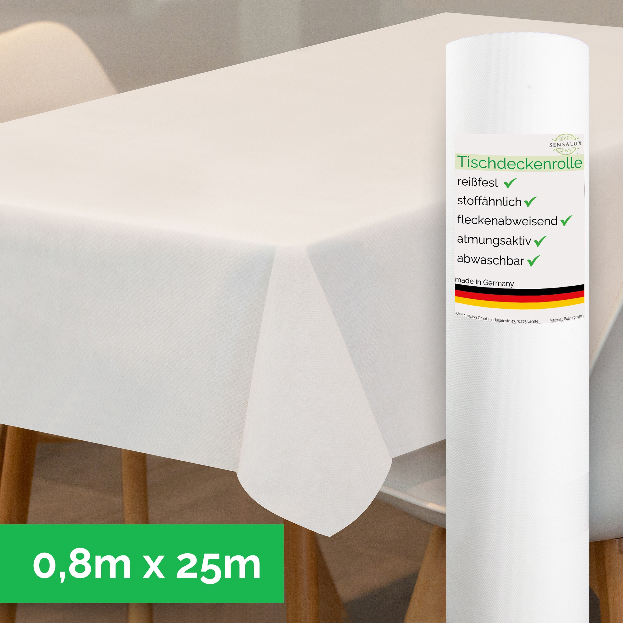 tischdeckenrolle stoffähnlichem vlies weiß größe