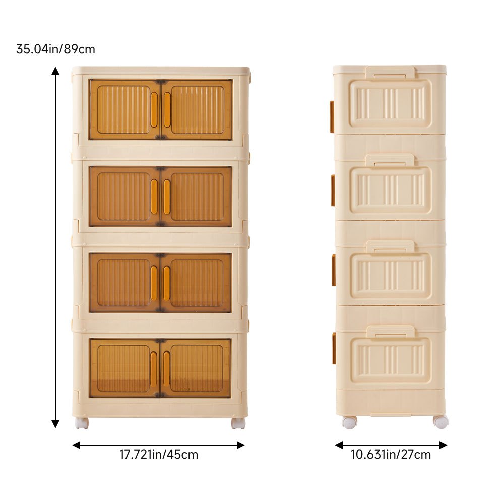 4-Tier Plastic Storage Boxes with Lids