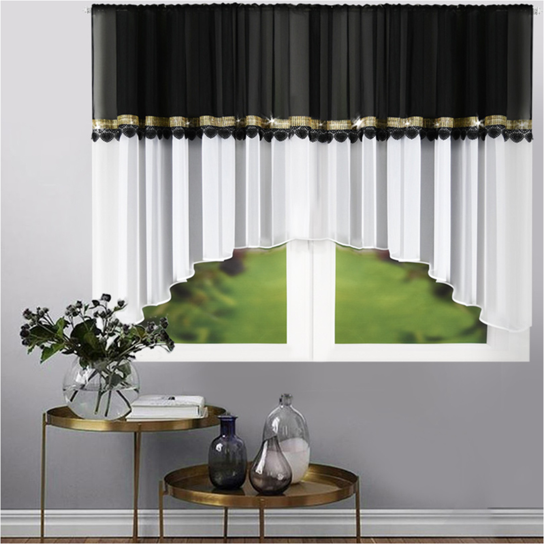 Image of 1 Piece Scandinavian -crossing Gauze Curtain, 400×150cm, Semi-transparent Gauze, Finished Curtains, Rod Pocket Installation, For Living Room Bedroom Balcony