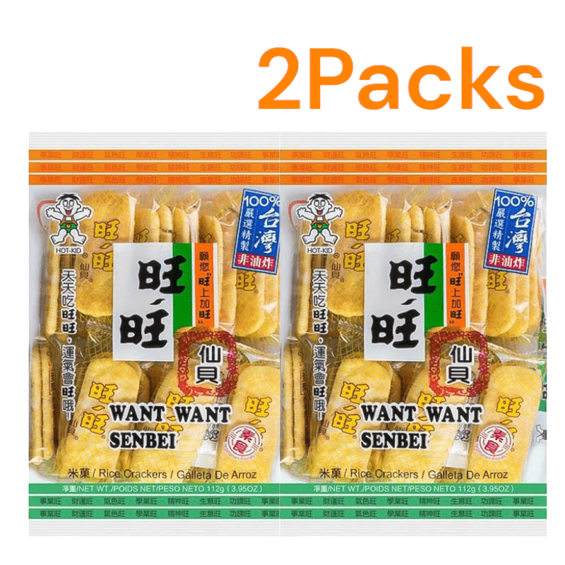 Image of 2-packs Want Want Senbei Rice Crackers 2×112g - Christmas Sweet & Salty Crunch, Perfect Asian Snack
