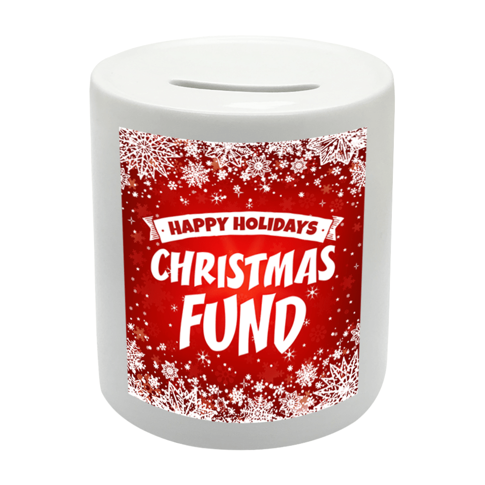 TEMU Christmas Fund Ceramic Piggy Bank – Festive Novelty Gift For Holiday Savers With High-quality Printed Design (bs032)