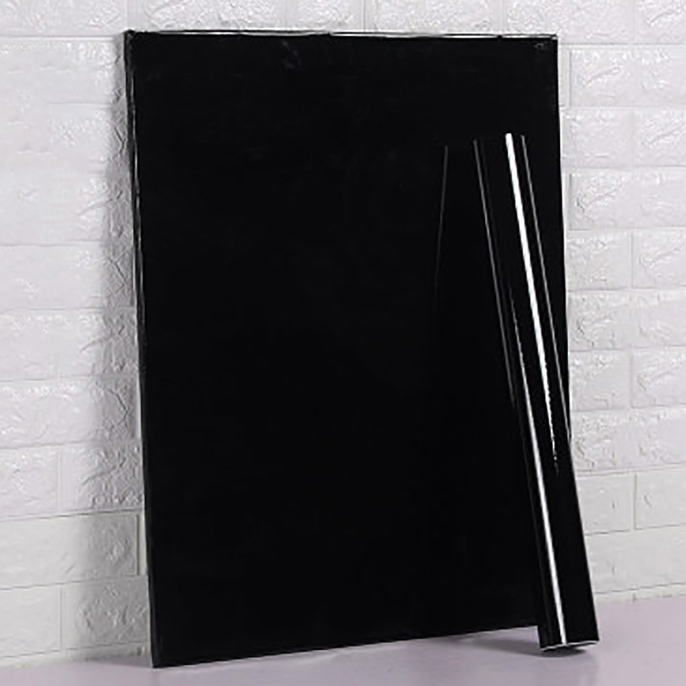 TEMU 60cmx2m Black Sticky Back Plastic Paper Kitchen Worktop Covering Self Adhesive Wallpaper Vinyl Film Roll Sticky Wallpaper Furniture Stickers For