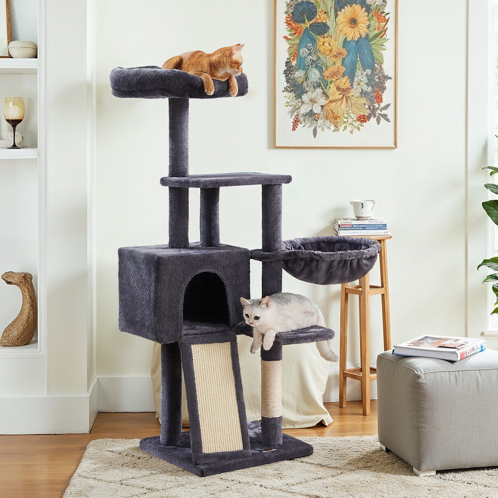 TEMU Árbol para Gato de 135 cm, Pequeña con Postes Rascadores