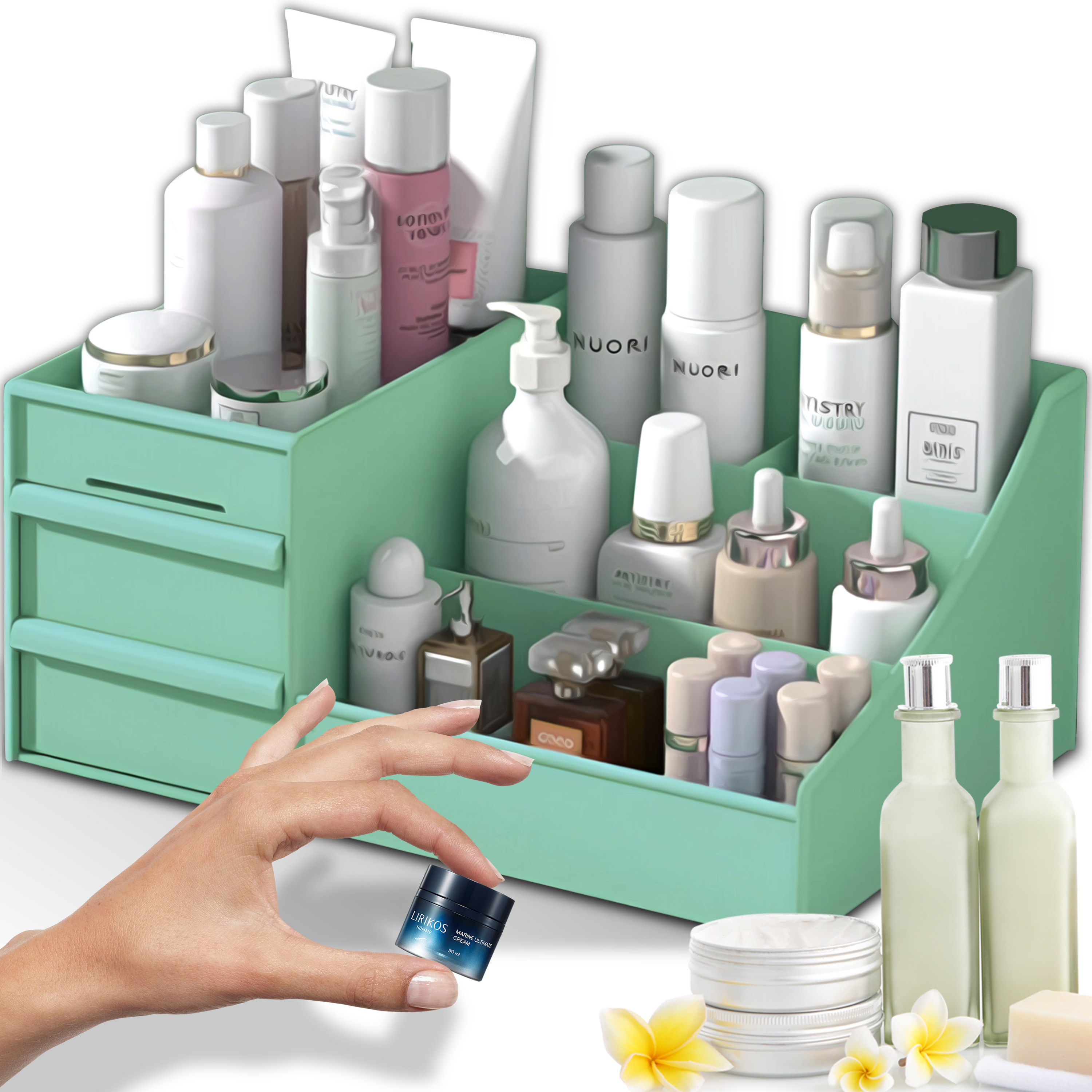 E-shop Retoo Kosmetikbox, Schmuck, Uhren, Schubladenebenen, Modernes Design, Kunststoffmaterial, XXL-Organizer, Multifunktionale Nutzung, Kompakte