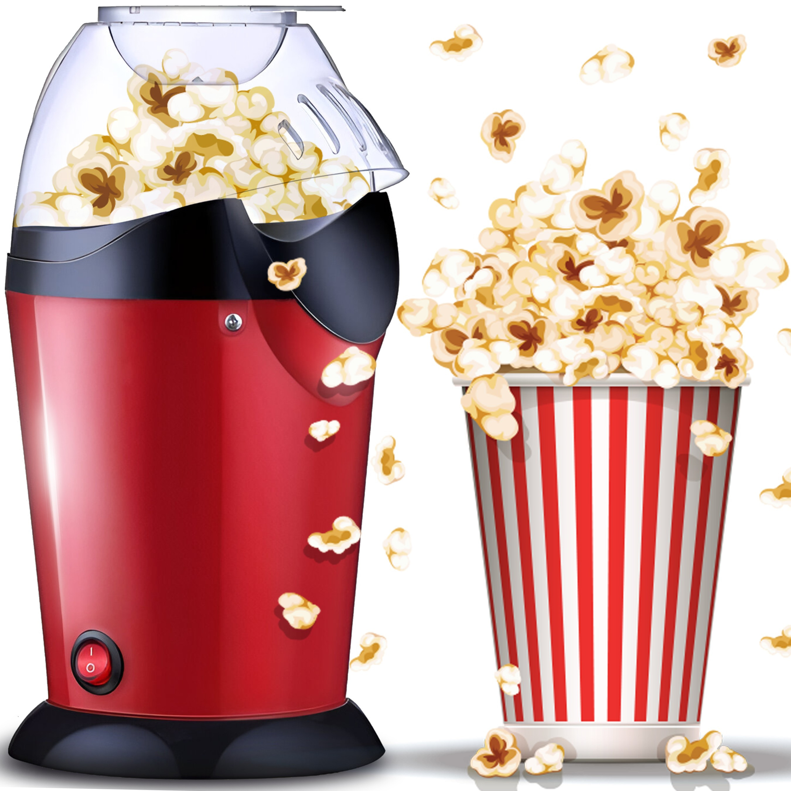 Home Oil-free Popcorn Maker 1200w Powerful No Fat - Cinema-quality Popcorn