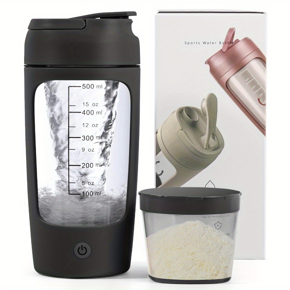 TEMU Shaker Cup With , Portable Blender Cup, For Protein Shakes And Meal Replacement Shakes On The Go, 650 Ml, Black