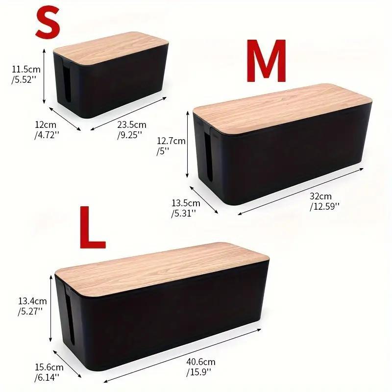 Cable Management Box | Cable Organiser Box to Hide Wires & Power Strips | TV Cord Organizer Box | for Home & Office, Aesthetic R