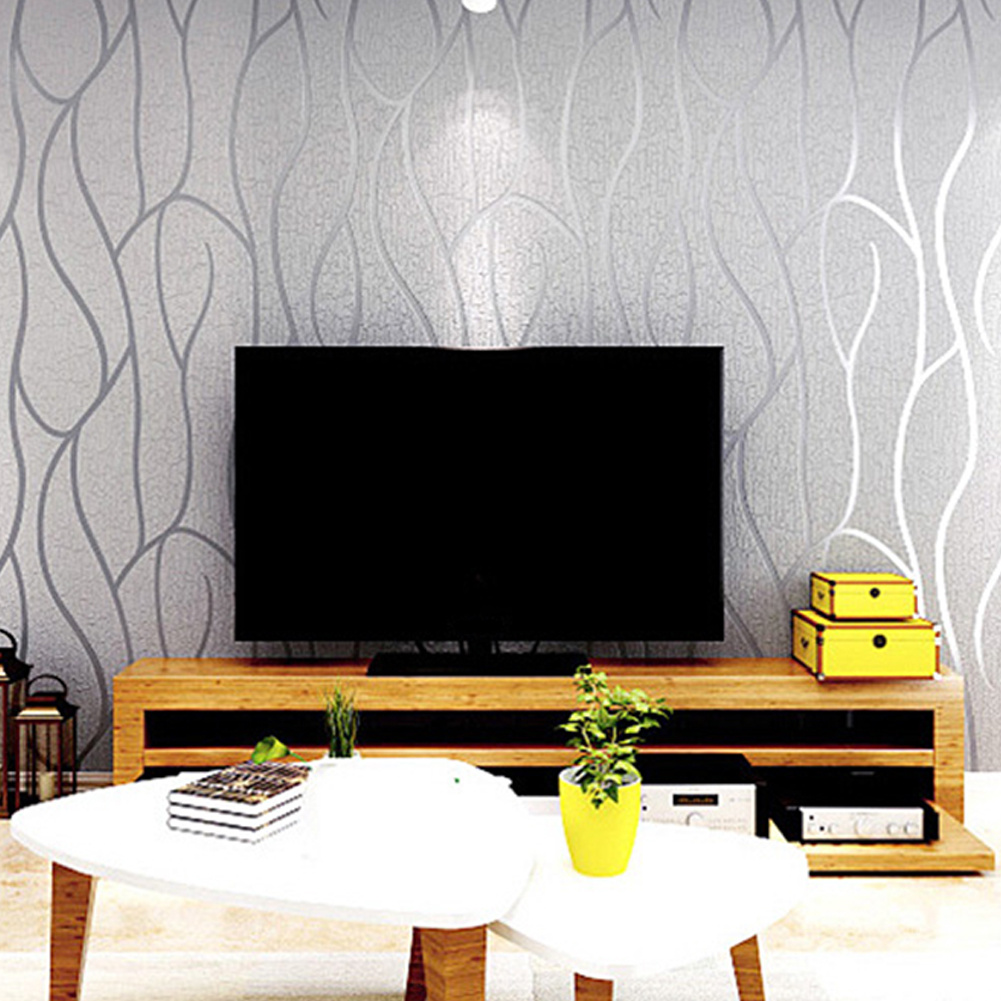 TEMU Non Woven White And Grey Wallpaper 3d Embossed Striped Feature Branch Glitter Wallpaper Flocking Textured Wallpapers Modern Minimalist For